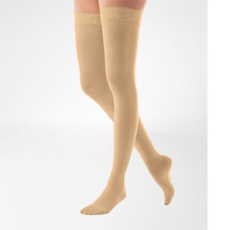 VenoTrain ® Soft Thigh Length Silicone Top Ccl1 Open Toe Plus Long Large Beige: 2 Device